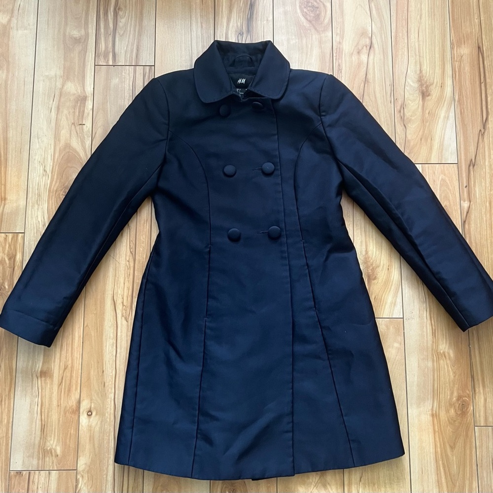 H&M Elegant Black Double-Breasted Coat